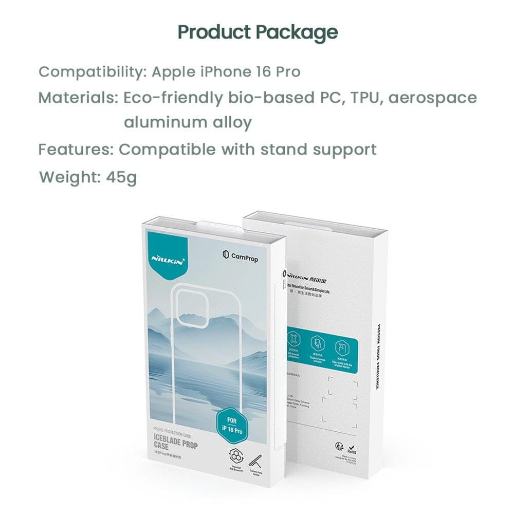 NILLKIN Iceblade CamProp for iPhone 16 Pro Case Phone Shell with Lens Cover Kickstand - Image 14