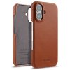 6601118387B-1 MELKCO For iPhone 16 Case Compatible with MagSafe Waxy Genuine Leather PC Phone Back Cover