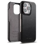 MELKCO For iPhone 16 Pro Case Waxy Genuine Leather Phone Cover | Compatible with MagSafe