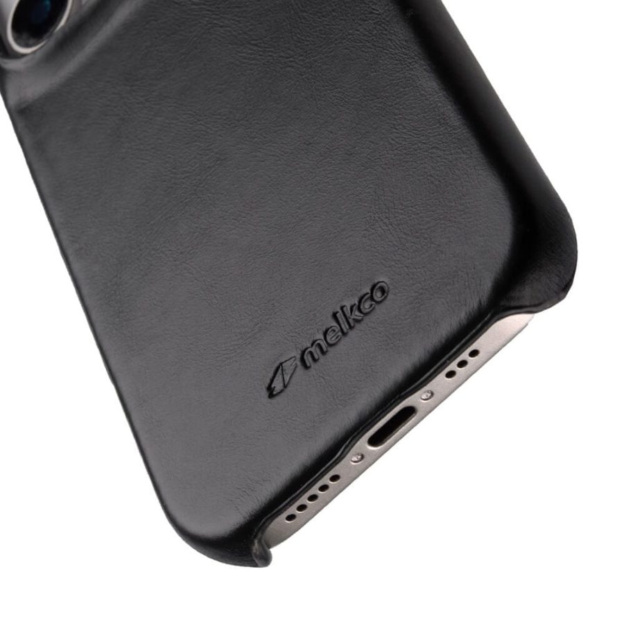 MELKCO For iPhone 16 Pro Max Case Waxy Genuine Leather Phone Cover | Compatible with MagSafe