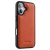 MELKCO For iPhone 16 Case Genuine Leather Coated Phone Cover