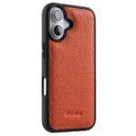 MELKCO For iPhone 16 Case Genuine Leather Coated Phone Cover