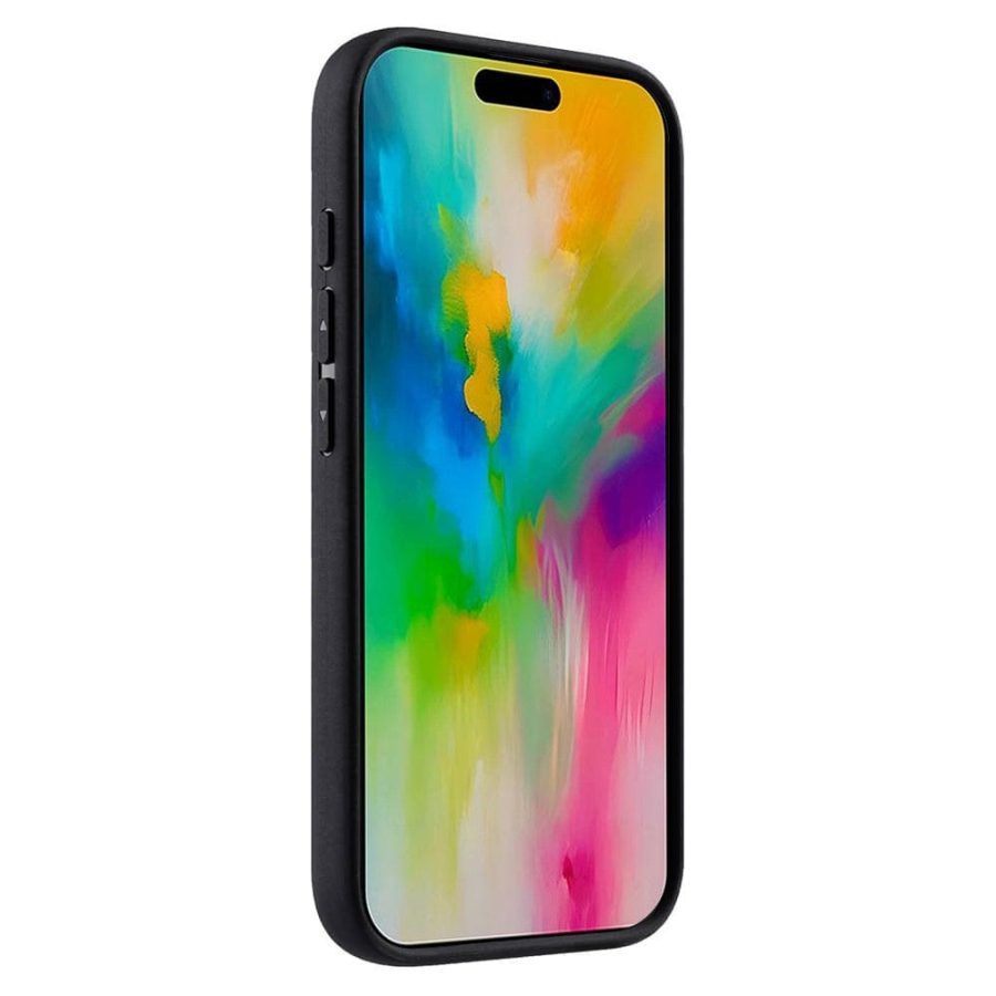 MELKCO For iPhone 16 Case Genuine Leather Coated Phone Cover