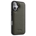 MELKCO For iPhone 16 Case Genuine Leather Coated Phone Cover