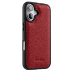 MELKCO For iPhone 16 Case Genuine Leather Coated Phone Cover