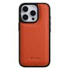 6601118392A-2 MELKCO For iPhone 16 Pro Case Genuine Leather Coated Phone Cover