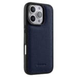 MELKCO For iPhone 16 Pro Case Genuine Leather Coated Phone Cover