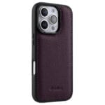 MELKCO For iPhone 16 Pro Case Genuine Leather Coated Phone Cover