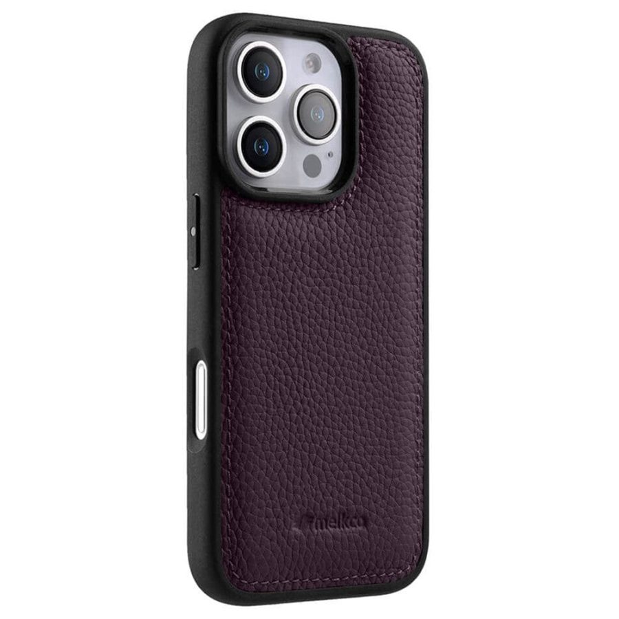 6601118392G-1 MELKCO For iPhone 16 Pro Case Genuine Leather Coated Phone Cover