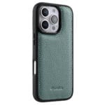 MELKCO For iPhone 16 Pro Case Genuine Leather Coated Phone Cover