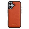 6601118393A-2 MELKCO For iPhone 16 Plus Case Genuine Leather Coated Phone Cover