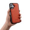 6601118393A-6 MELKCO For iPhone 16 Plus Case Genuine Leather Coated Phone Cover