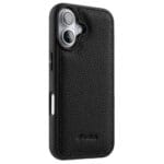 MELKCO For iPhone 16 Plus Case Genuine Leather Coated Phone Cover