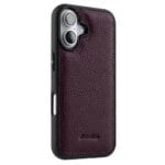 MELKCO For iPhone 16 Plus Case Genuine Leather Coated Phone Cover