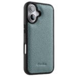 MELKCO For iPhone 16 Plus Case Genuine Leather Coated Phone Cover