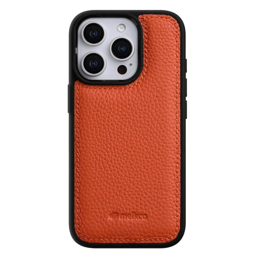6601118394A-2 MELKCO For iPhone 16 Pro Max Case Genuine Leather Coated Phone Cover