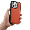 6601118394A-6 MELKCO For iPhone 16 Pro Max Case Genuine Leather Coated Phone Cover