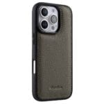 MELKCO For iPhone 16 Pro Max Case Genuine Leather Coated Phone Cover
