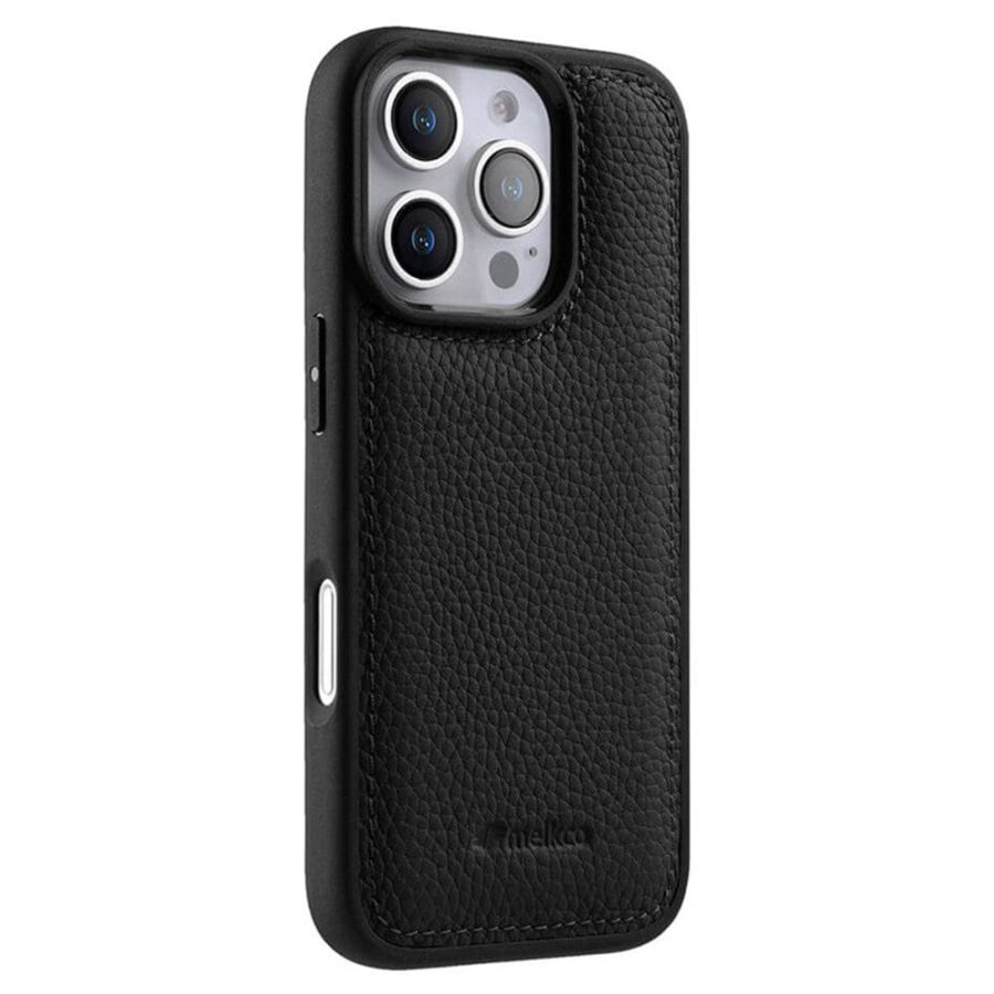6601118394C-1 MELKCO For iPhone 16 Pro Max Case Genuine Leather Coated Phone Cover