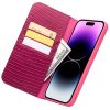 660111855A-2 QIALINO For iPhone 14 Pro Max Genuine Leather Case Crocodile Texture Stand Wallet Folio Flip Phone Cover