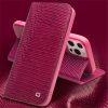 660111855A-6 QIALINO For iPhone 14 Pro Max Genuine Leather Case Crocodile Texture Stand Wallet Folio Flip Phone Cover