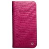660111855A-7 QIALINO For iPhone 14 Pro Max Genuine Leather Case Crocodile Texture Stand Wallet Folio Flip Phone Cover
