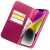 660111858A-2 QIALINO for iPhone 14 Case Scratch Resistant Wallet Stand Crocodile Texture Genuine Leather Anti-Shock Phone Cover