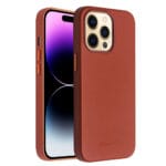QIALINO for iPhone 14 Pro Max Case Magnetic Anti-Fall Genuine Leather Shockproof Phone Cover