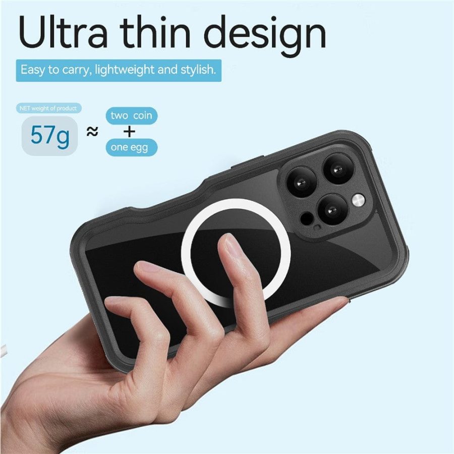 6601121989A-5 REDPEPPER D-UP Series For iPhone 16 Pro Case IP68 Waterproof Clear Phone Cover | Compatible with MagSafe
