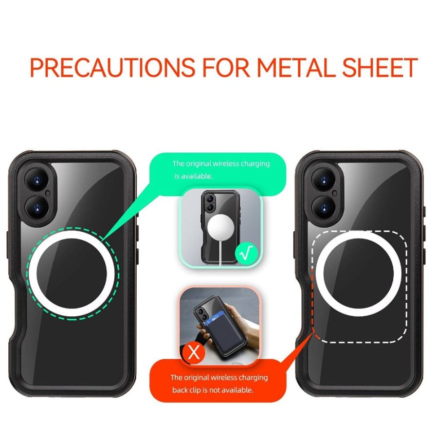 6601121990A-10 REDPEPPER D-UP Series For iPhone 16 Case IP68 Waterproof Clear Back Phone Cover | Compatible with MagSafe