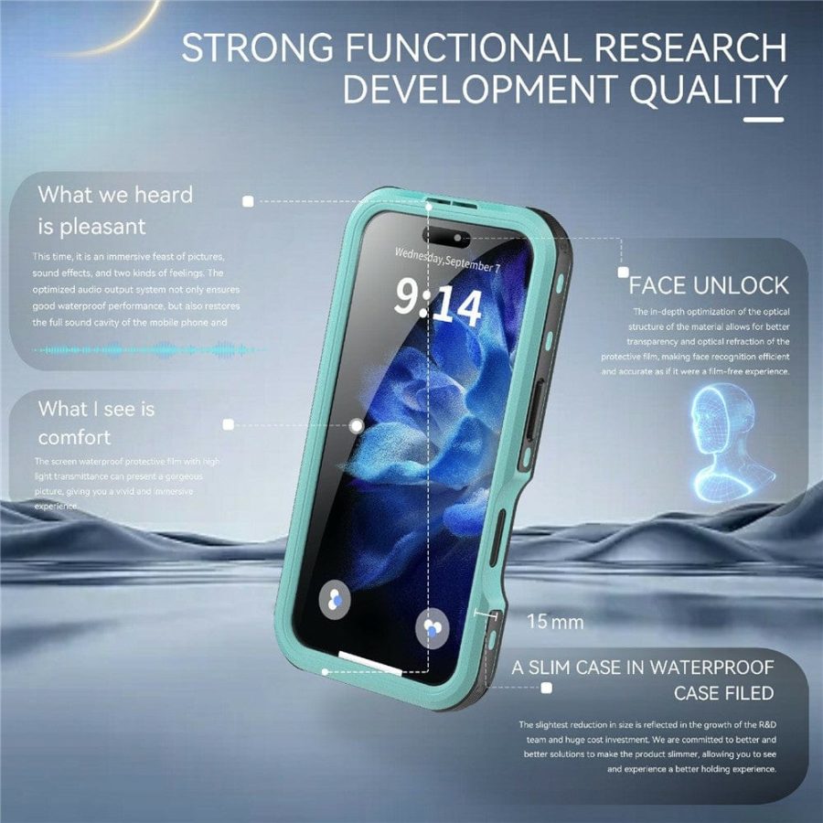 6601121990A-4 REDPEPPER D-UP Series For iPhone 16 Case IP68 Waterproof Clear Back Phone Cover | Compatible with MagSafe