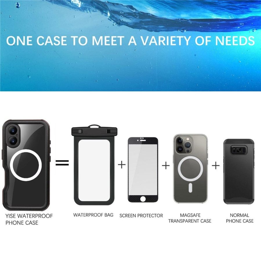 6601121990A-8 REDPEPPER D-UP Series For iPhone 16 Case IP68 Waterproof Clear Back Phone Cover | Compatible with MagSafe