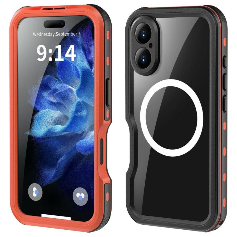6601121990C-1 REDPEPPER D-UP Series For iPhone 16 Case IP68 Waterproof Clear Back Phone Cover | Compatible with MagSafe