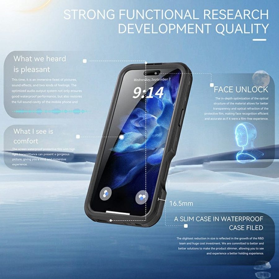 6601121991A-5 REDPEPPER D-UP Series For iPhone 16 Pro Max Case IP68 Waterproof Clear Phone Cover | Compatible with MagSafe