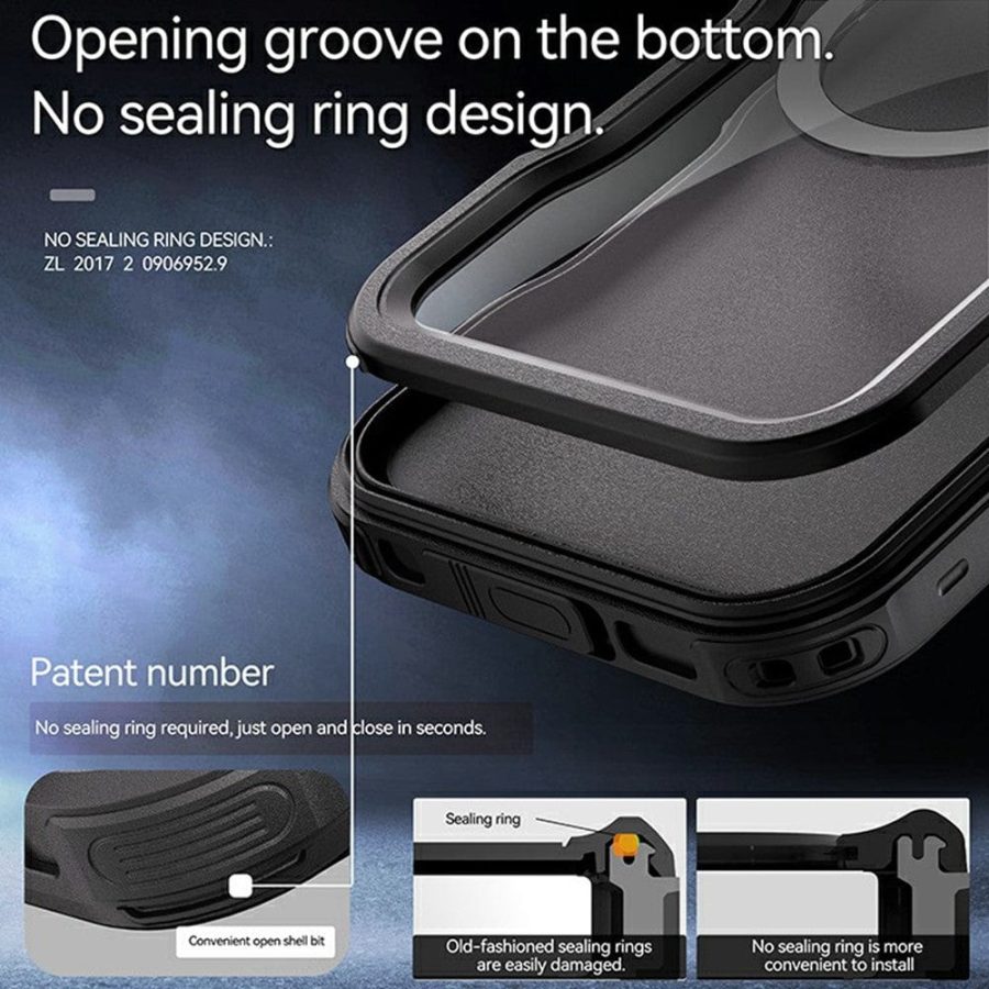 6601121991A-7 REDPEPPER D-UP Series For iPhone 16 Pro Max Case IP68 Waterproof Clear Phone Cover | Compatible with MagSafe
