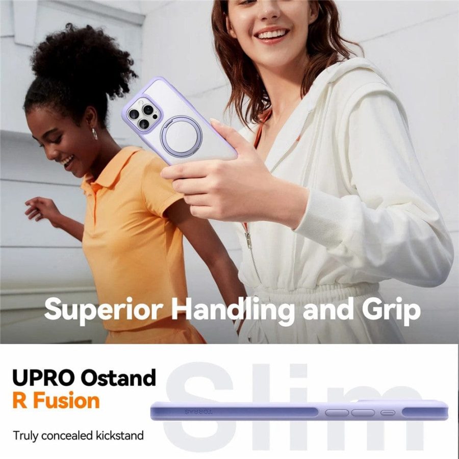 TORRAS Ostand R Fusion For iPhone 16 Pro Case 360 Degree Rotating Kickstand Phone Cover | Compatible with MagSafe