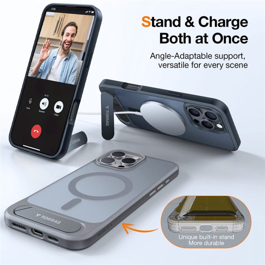TORRAS Ostand L1 Series For iPhone 16 Pro Max Case Kickstand Phone Cover | Compatible with MagSafe