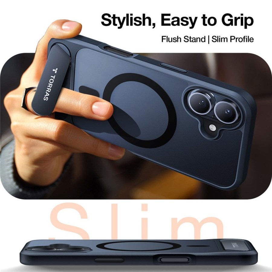 TORRAS Ostand L1 Series For iPhone 16 Case Kickstand Phone Cover | Compatible with MagSafe