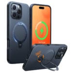 TORRAS Ostand Q3 Spin Series For iPhone 16 Pro Case Compatible with MagSafe Rotating Kickstand PC+TPU Phone Cover Black by The Case Factory