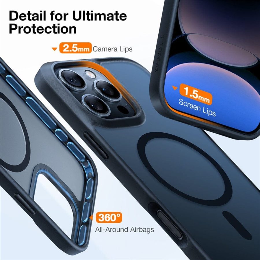 TORRAS Guardian-Mag Series For iPhone 16 Pro Case Skin-Touch Matte Phone Cover | Compatible with MagSafe