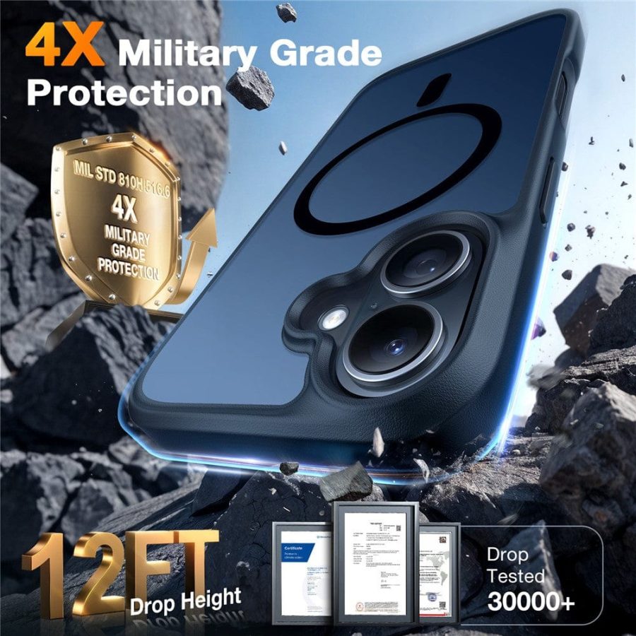 TORRAS Guardian-Mag Series For iPhone 16 Plus Case Skin-Touch Matte Phone Cover | Compatible with MagSafe