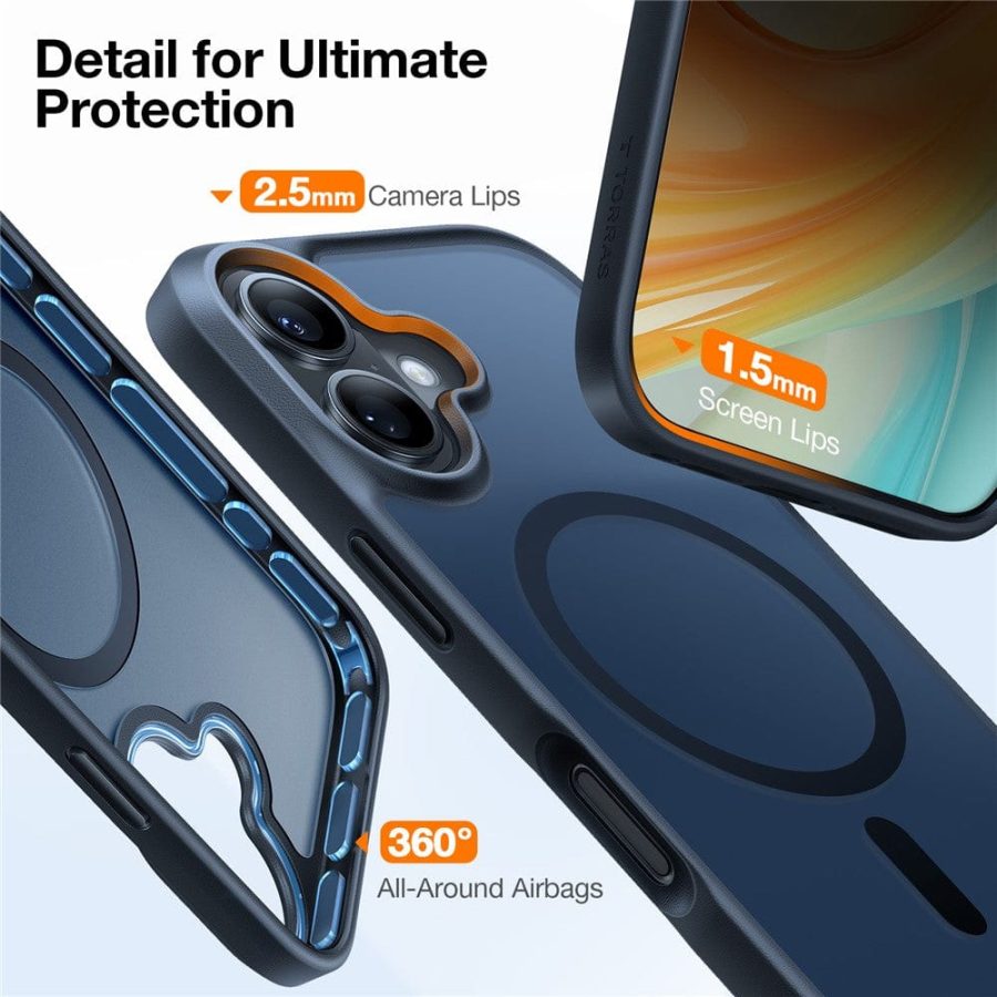 TORRAS Guardian-Mag Series For iPhone 16 Plus Case Skin-Touch Matte Phone Cover | Compatible with MagSafe