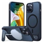 TORRAS Ostand L1 Series For iPhone 15 Case Kickstand TPU+PC Phone Cover Compatible with MagSafe Black by The Case Factory