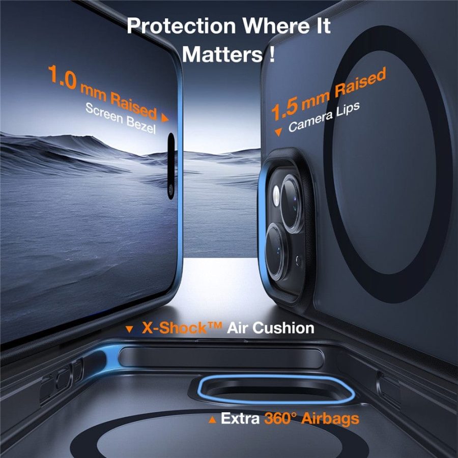TORRAS Ostand L1 Series For iPhone 15 Case Kickstand TPU+PC Phone Cover Compatible with MagSafe by The Case Factory