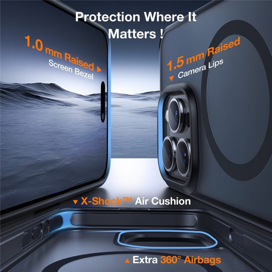 TORRAS Ostand L1 Series For iPhone 15 Pro Max Case Kickstand TPU+PC Phone Cover Compatible with MagSafe by The Case Factory