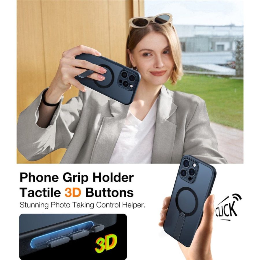 TORRAS Pstand Spin Series For iPhone 16 Pro Case Compatible with MagSafe Rotating Kickstand TPU+PC Phone Cover by The Case Factory