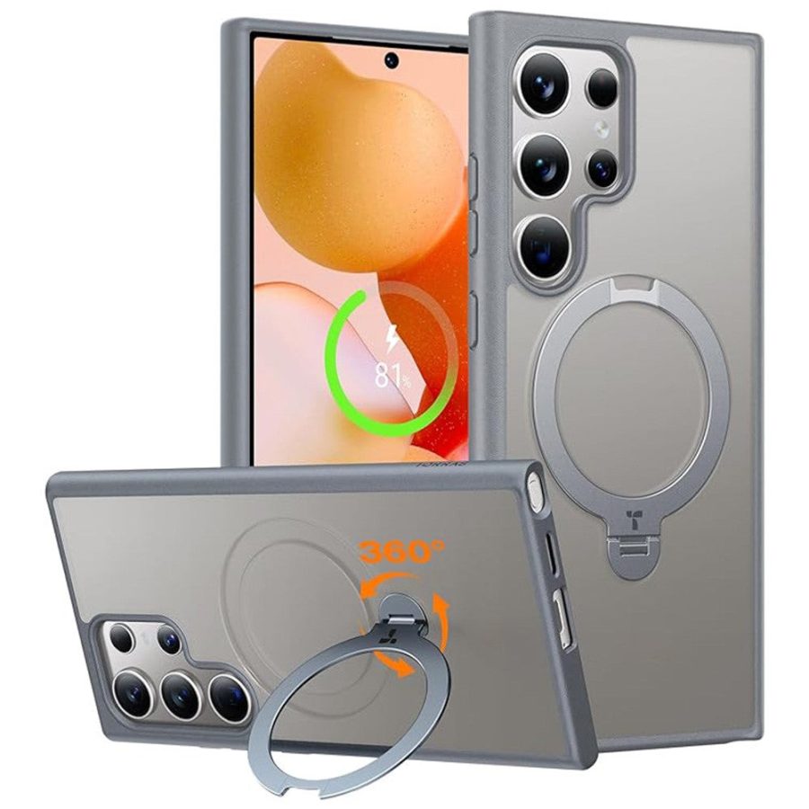 6601122830D-1 TORRAS Ostand Q3 Spin Series For Samsung Galaxy S24 Ultra Case Magnetic Kickstand Phone Cover
