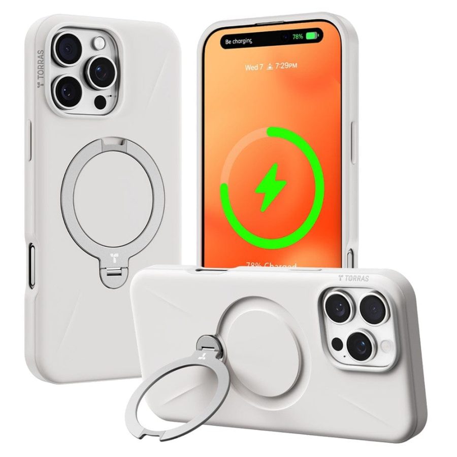 TORRAS Ostand Q3 Silicone Series For iPhone 16 Pro Case Kickstand Phone Cover | Compatible with Magsafe