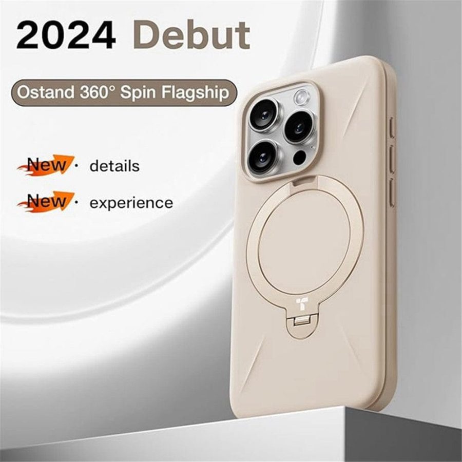 TORRAS Ostand Q3 Silicone Series For iPhone 16 Pro Case Kickstand Phone Cover | Compatible with Magsafe