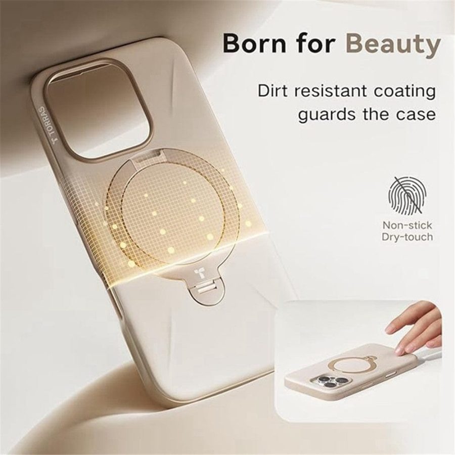 TORRAS Ostand Q3 Silicone Series For iPhone 16 Pro Case Kickstand Phone Cover | Compatible with Magsafe